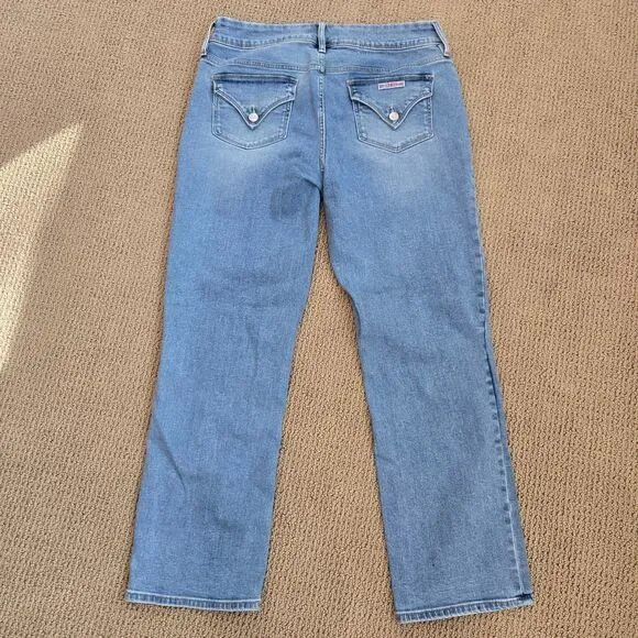 Hudson Jeans Womens 12 Blue Lighter Wash Straight Leg Stretch Denim Flap Pockets - Picture 5 of 14